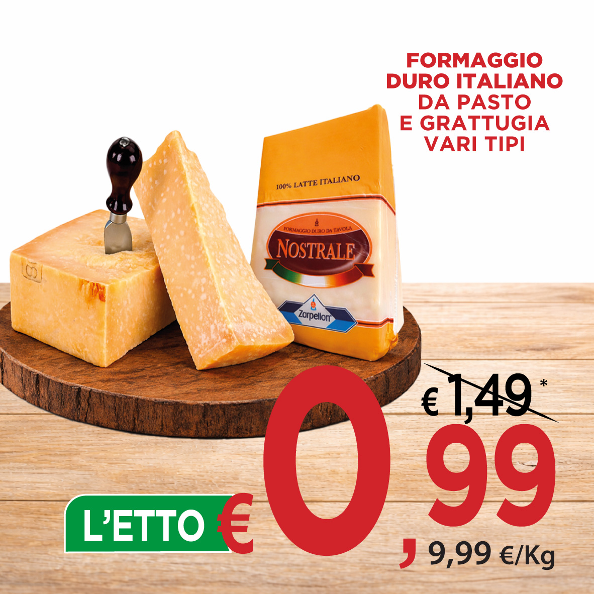 Formaggio Duro Italiano da Pasto e Grattugia Vari Tipi