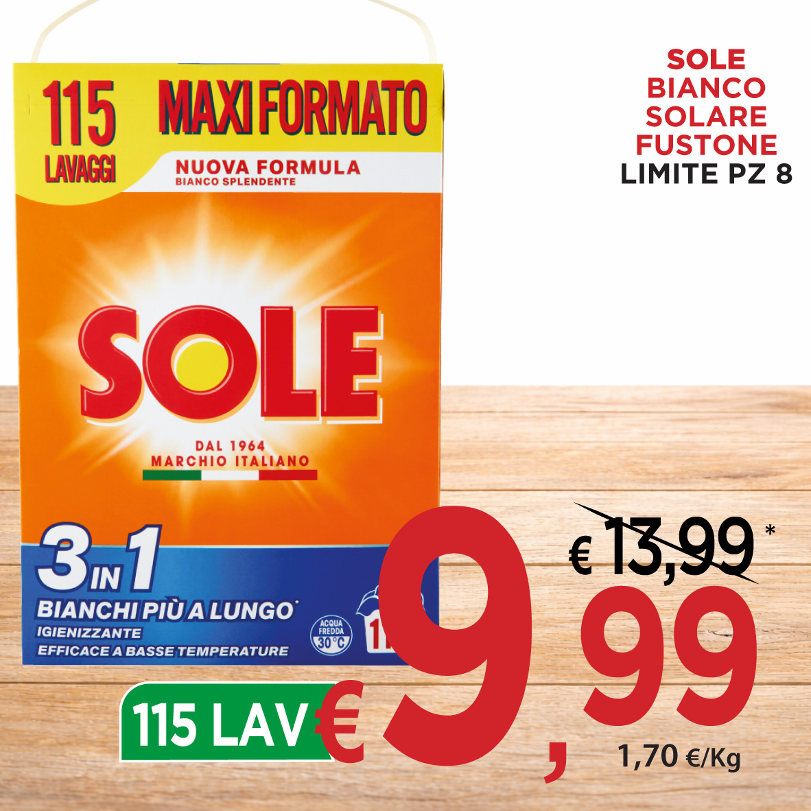 Sole Bianco Solare Fustone 115 Lavaggi